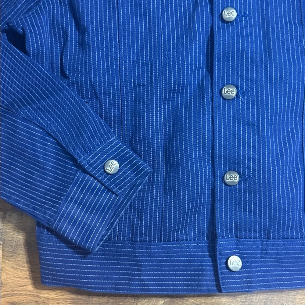 Lee x Alife Art Museum Pinstripe Trucker Jacket Blue - Size Large